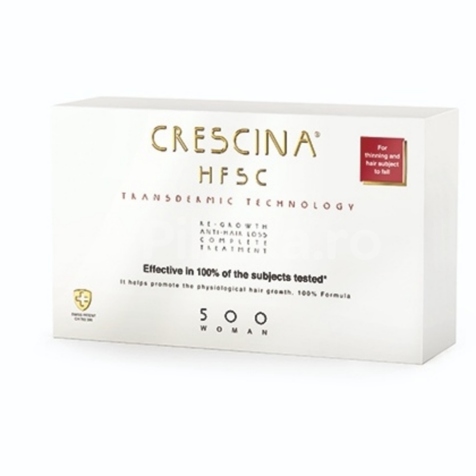 Promotie Tratament complet anti-cadere si re-crestere a parului pentru femei, Crescina HFSC Transdermic complete 500 Woman, 10+10 fiole, LABO - Disponibil Imediat Produse de îngrijire personală Labo Cosprophar Suisse