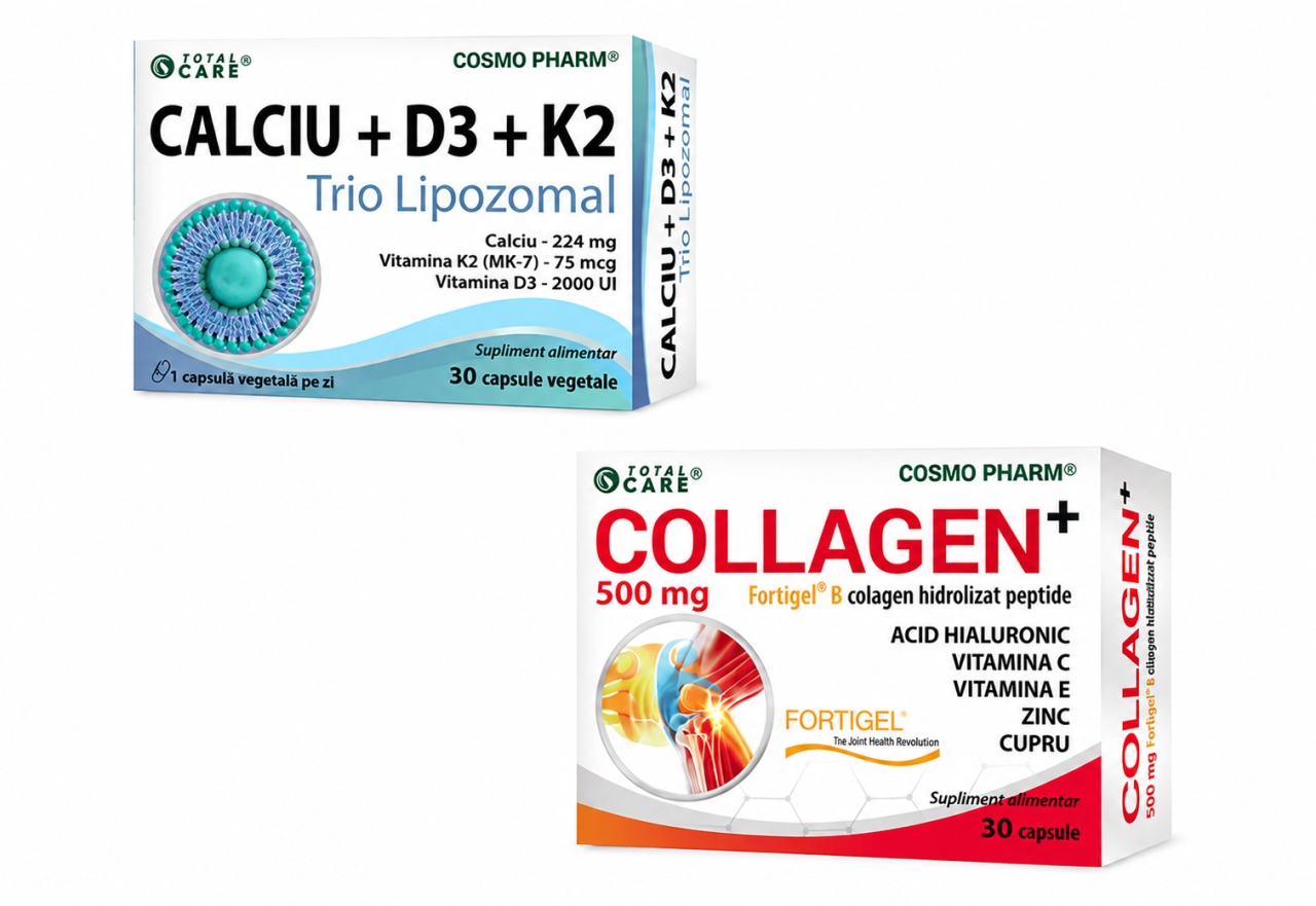Collagen+ 500 mg, 30 Capsule Vegetale + Calciu + D3 + K2, 30 Capsule Vegetale, Cosmopharm