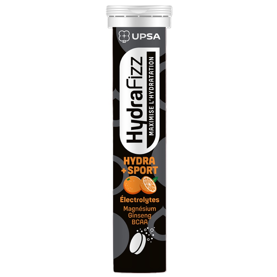Electroliti cu aroma de portocale Hydra +Sport Hydrafizz, 16 comprimate efervescente, Upsa