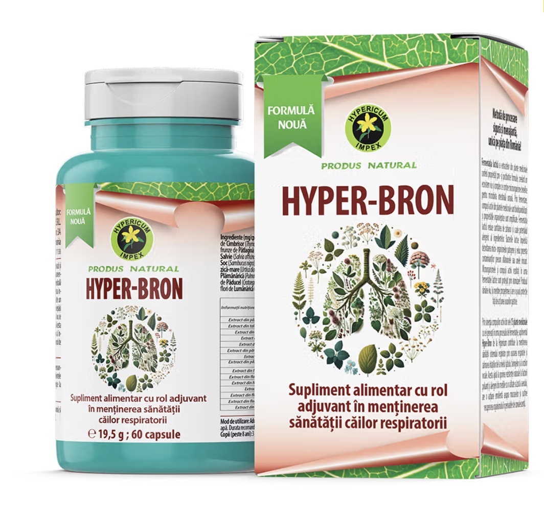 Ultima Bucata Hyper-Bron, 60 Capsule, Hypericum - Verificat 100% Remedii Naturiste Hypericum