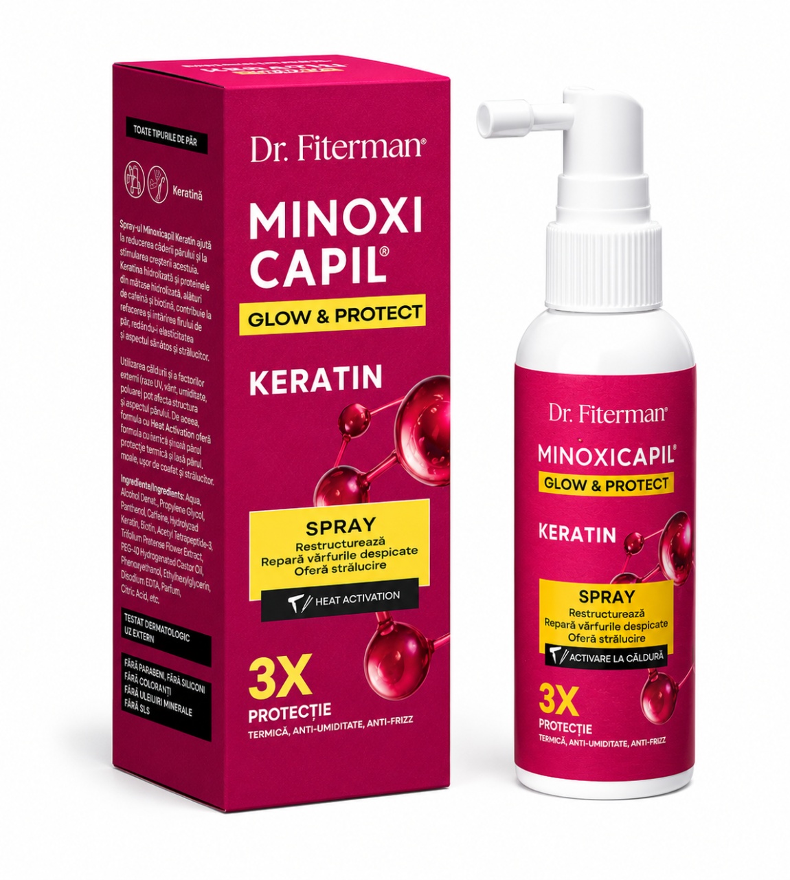 Disponibil Spray impotriva caderii parului pentru femei Minoxicapil Keratin, 60ml, Fiterman - Editie Limita Produse de îngrijire personală FITERMAN PHARMA