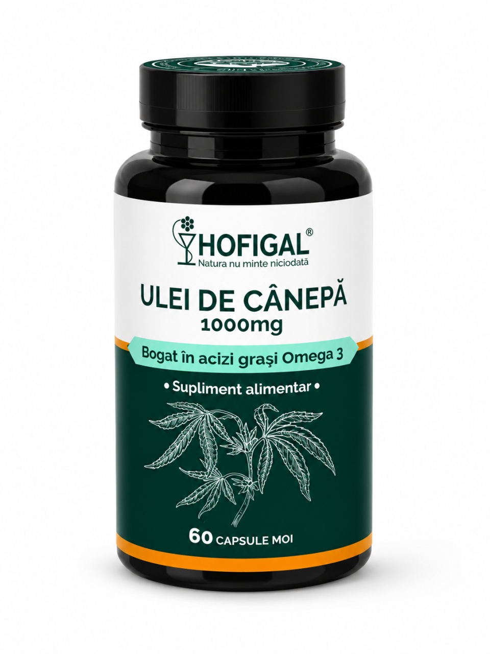 Pret Ulei de Cânepă 1000 mg, 60 Capsule Moi, Hofigal - Distribuitor Remedii Naturiste HOFIGAL ROMANIA