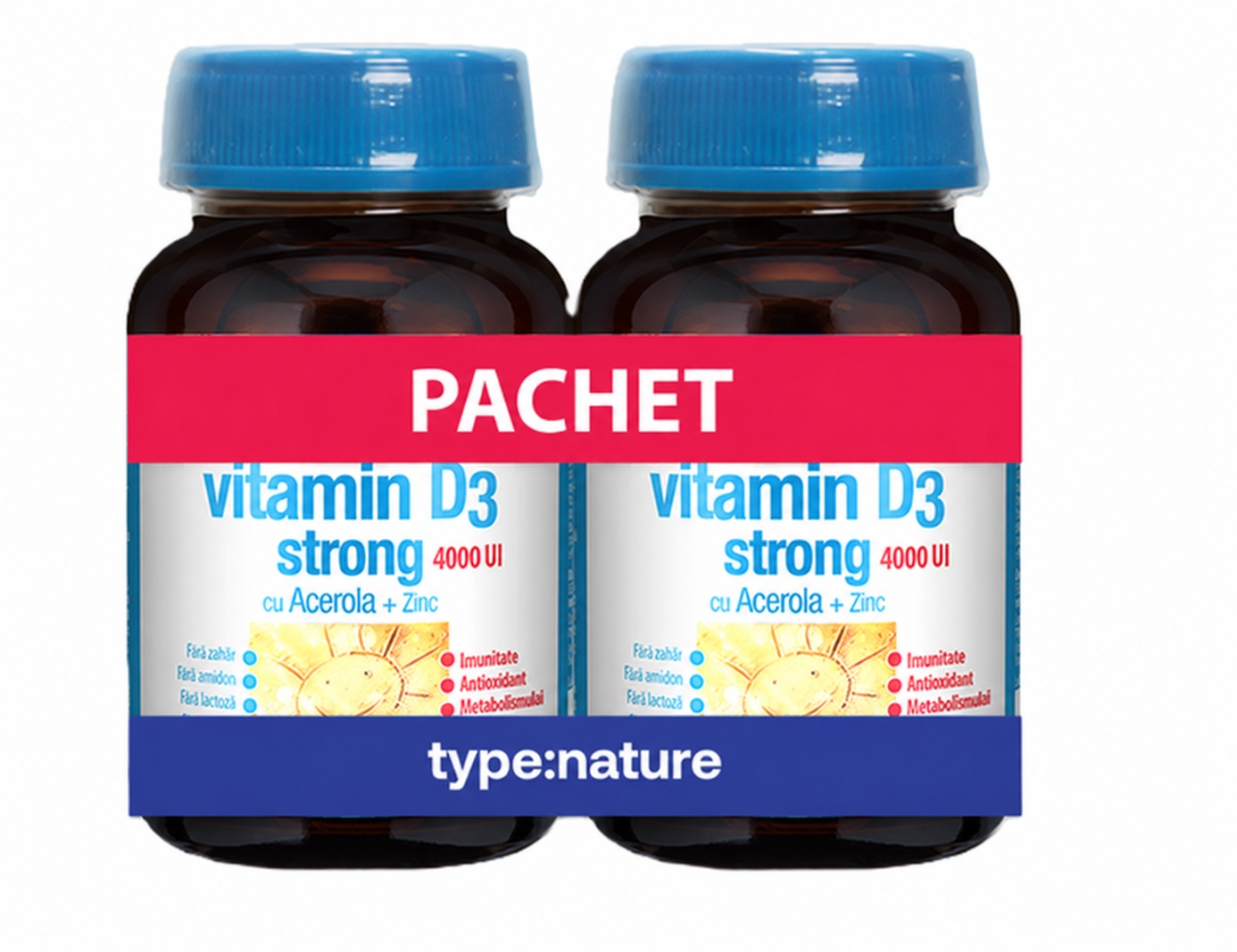 Vitamina D3 Strong 4000 UI, 90 tablete x 2, Naturmil – Pachet Avantajos
