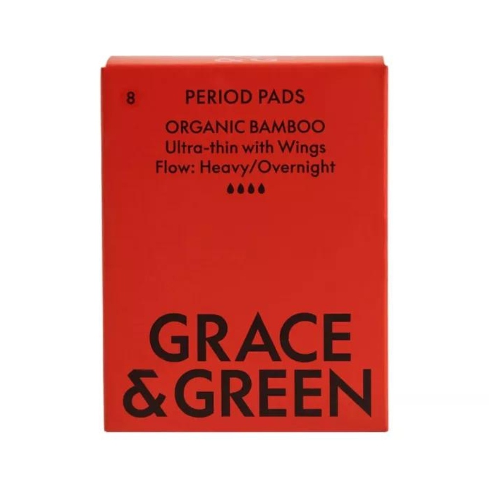 Absorbante de noapte din bambus, 8 bucati, Grace & Green
