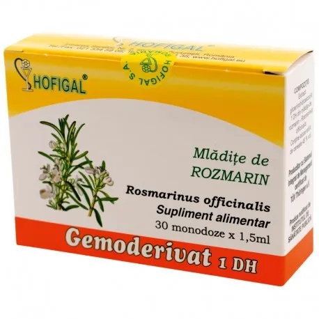 Catalog Mladite de Rozmarin Gemoderivat, 30 monodoze, Hofigal - Outlet Remedii Naturiste HOFIGAL ROMANIA