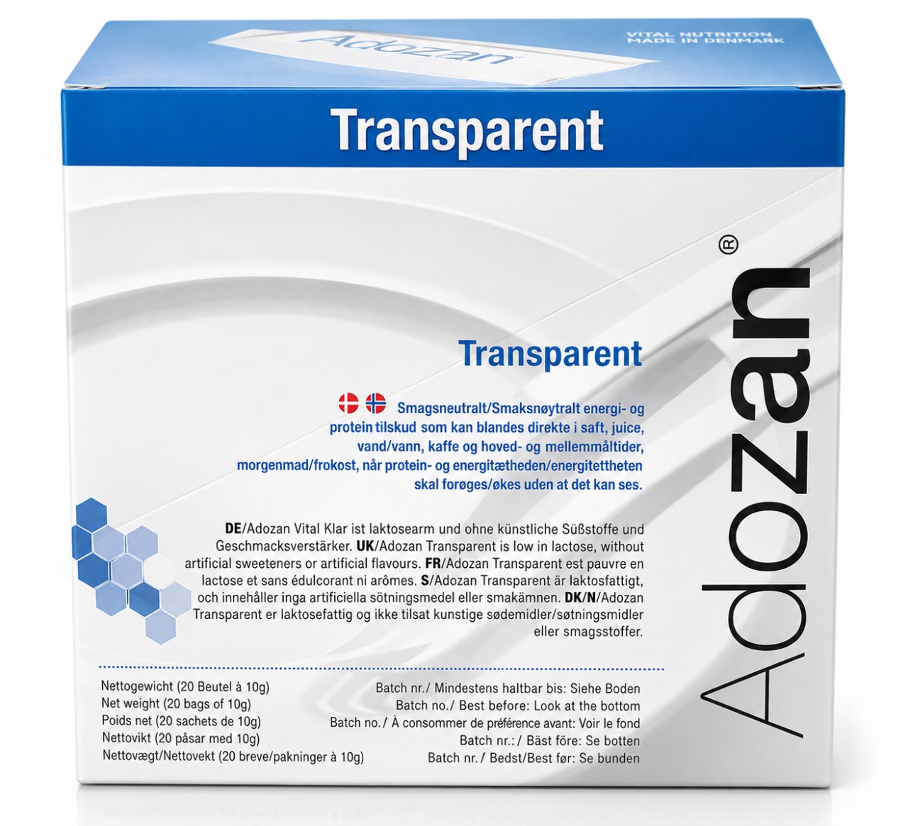 Pudră Nutritivă Completă (Transparent) Vital Klar, 10 g × 20 Plicuri, Adozan — imaginea 2