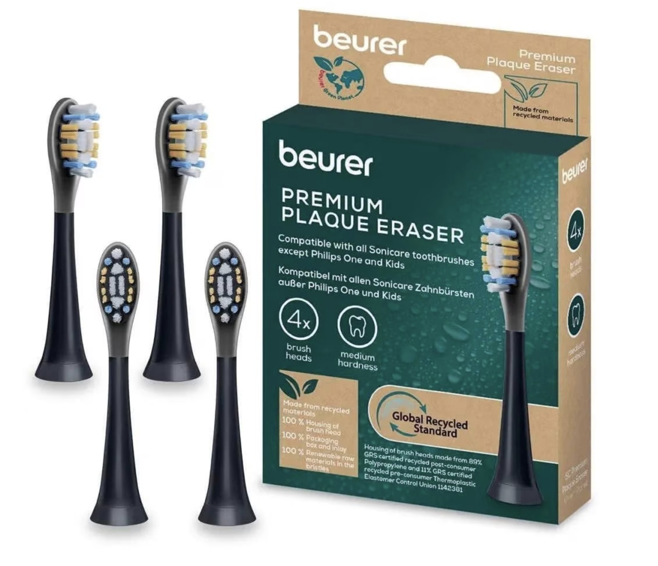 Afla Rezerve Perie de Dinți Electrică Premium Plaque Eraser, 4 Bucăți, Beurer - Elegant Produse îngrijire orală BEURER
