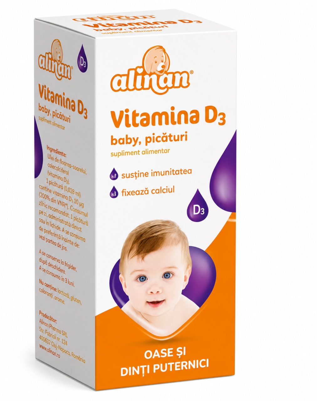 Ultima Bucata Vitamina D3 picaturi pentru copii Alinan, 10 ml, Fiterman - Super Oferta Produse Cegedim FITERMAN PHARMA S.R.L. - ROMANIA