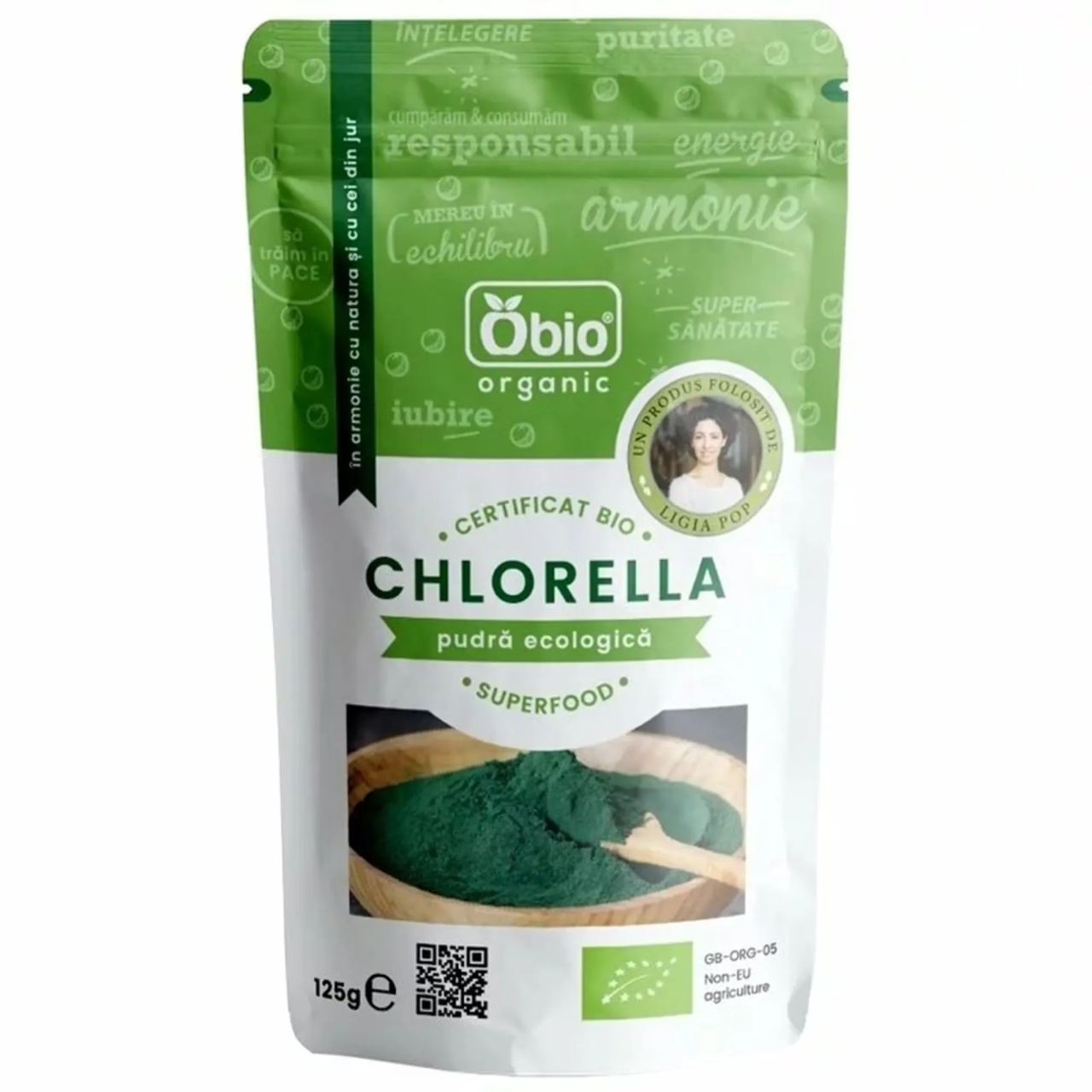 Chlorella pulbere eco, 125g, OBio