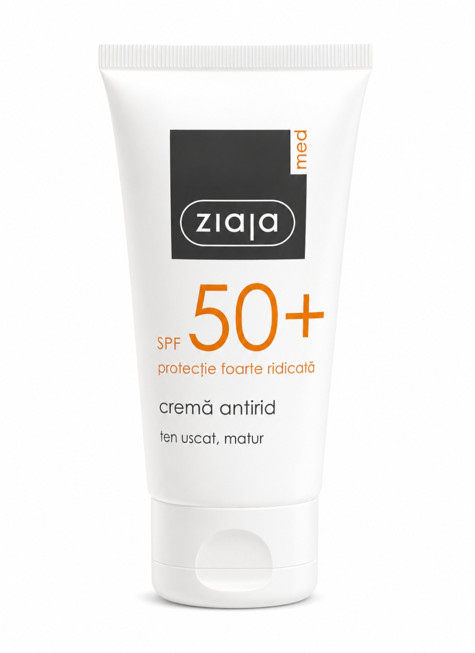Cremă Antirid Fotoprotectoare SPF 50+ pentru Ten Uscat sau Matur, 50 ml, Ziaja