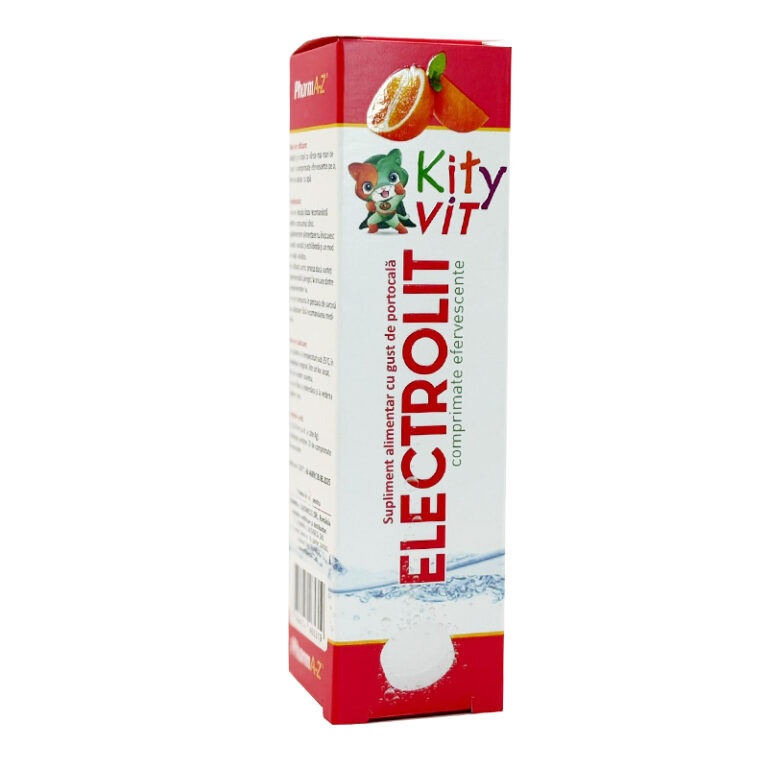 Electroliți cu aromă de portocale Kityvit, 20 comprimate efervescente, PharmA-Z