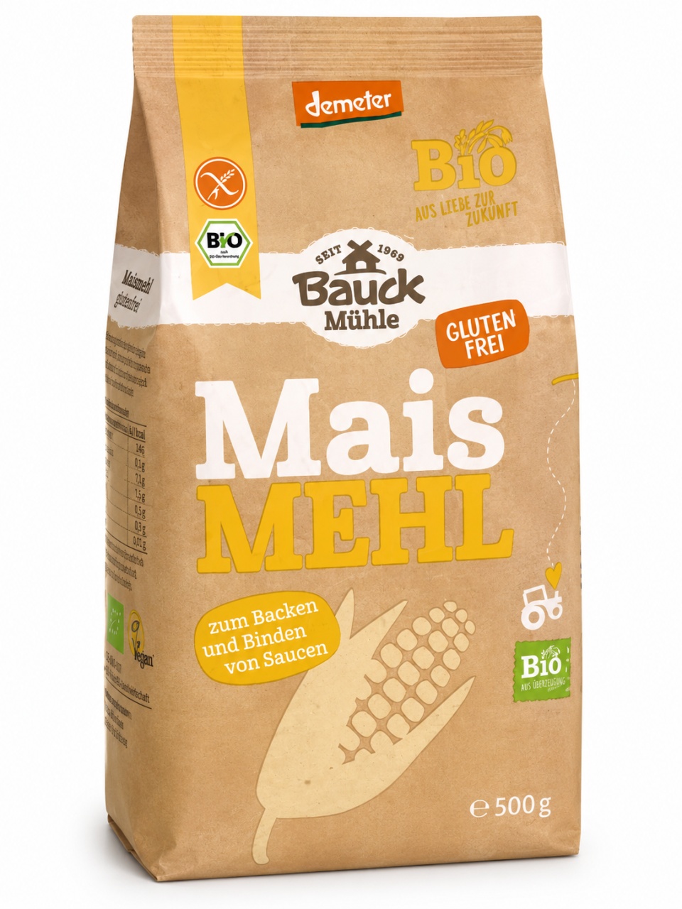 Făină de Porumb fără Gluten Eco, 500 g, Bauck Hof