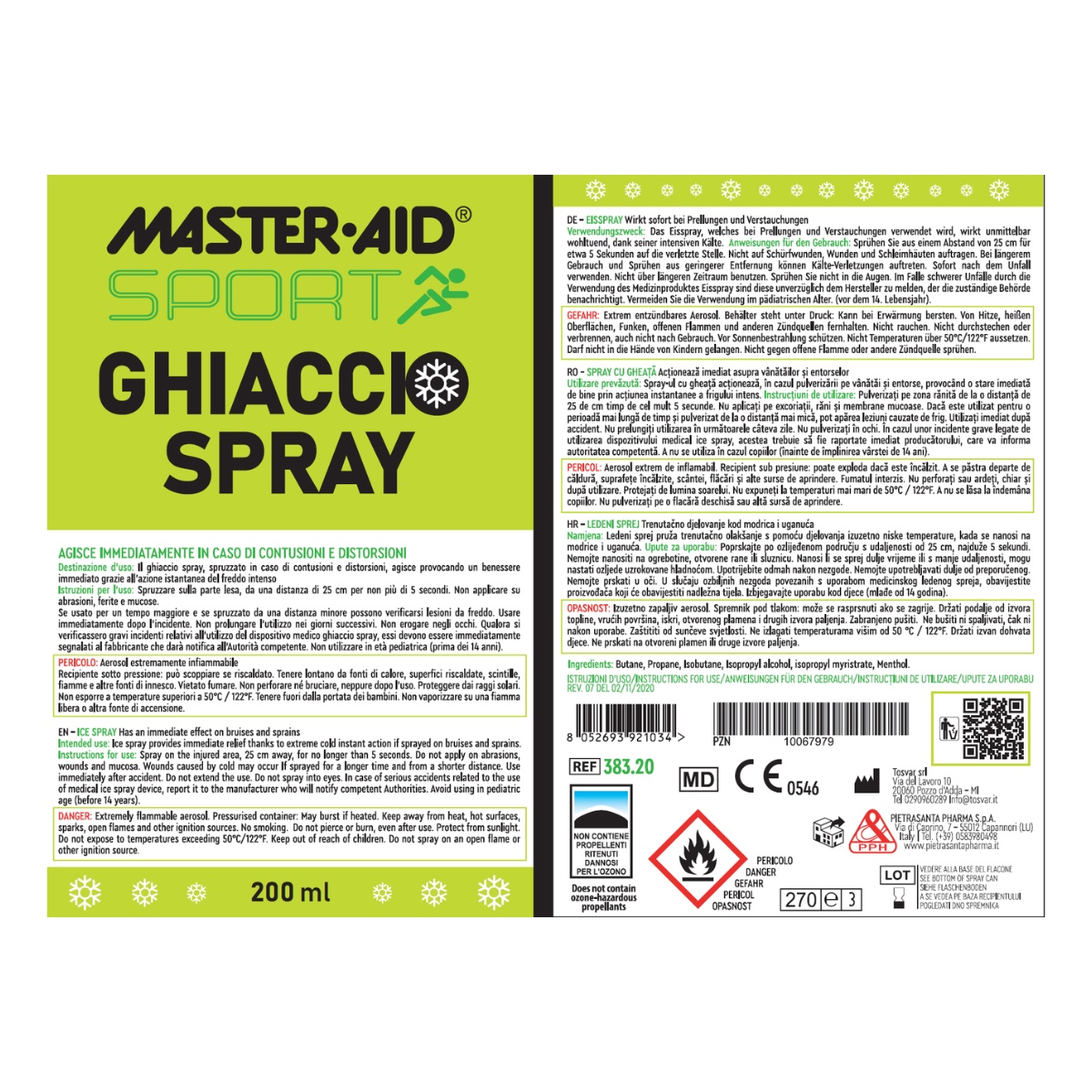 Ice Spray Ghiaccio cu efect de racire pentru contuzii, 200ml, Master-Aid — imaginea 2
