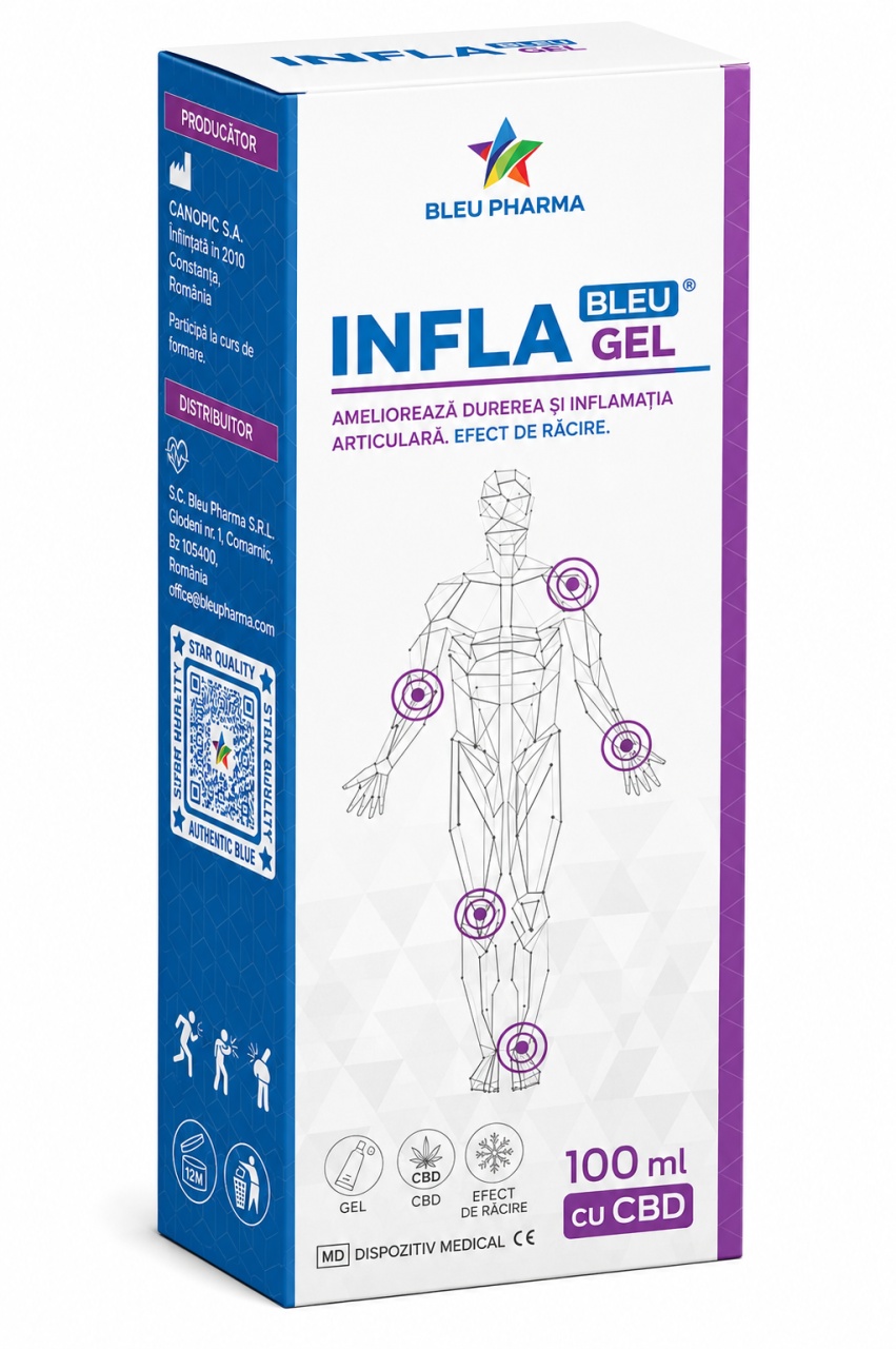 InflaBleu Gel pentru Durere și Inflamație Articulară, 100 ml, Bleu Pharma