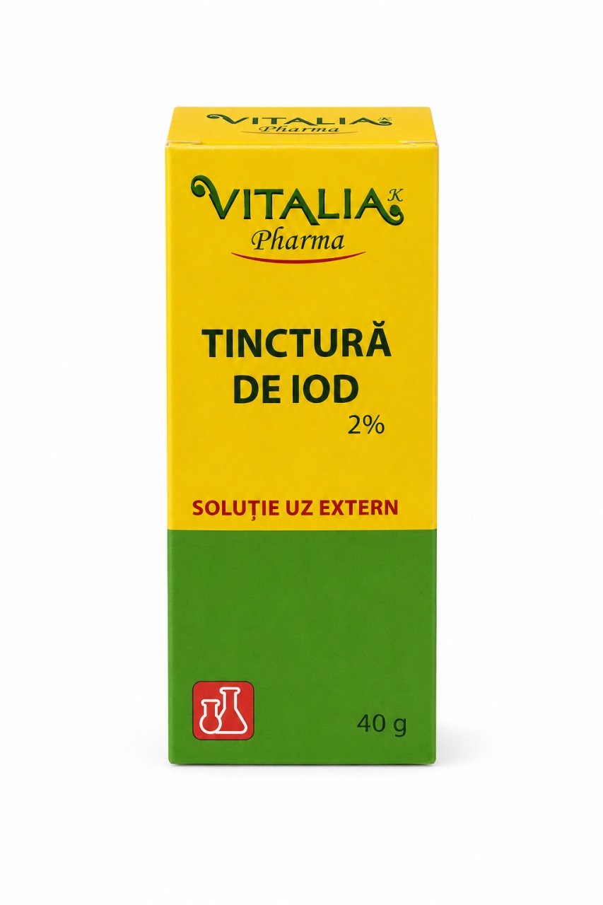Aici Tinctură de Iod 2%, 40 g, Vitalia - Stoc Nou Produse Cegedim remediumfarm.ro