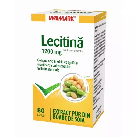 Aici Lecitina 1200 mg, 80 capsule, Walmark - Disponibil Imediat Vitamine si suplimente remediumfarm.ro