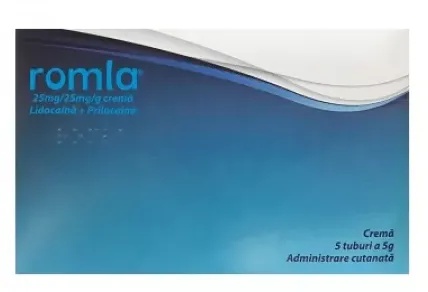 Actualizat Romla crema cu lidocaina si prilocaina 25mg/25mg/g, 5 tuburi x 5g, Magnapharm - Azi Afectiuni dermatologice Elantis Farma