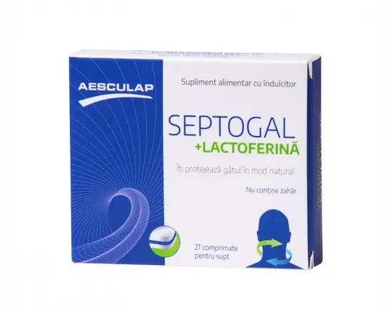 Septogal + Lactoferină, 27 Comprimate pentru Supt, Aesculap