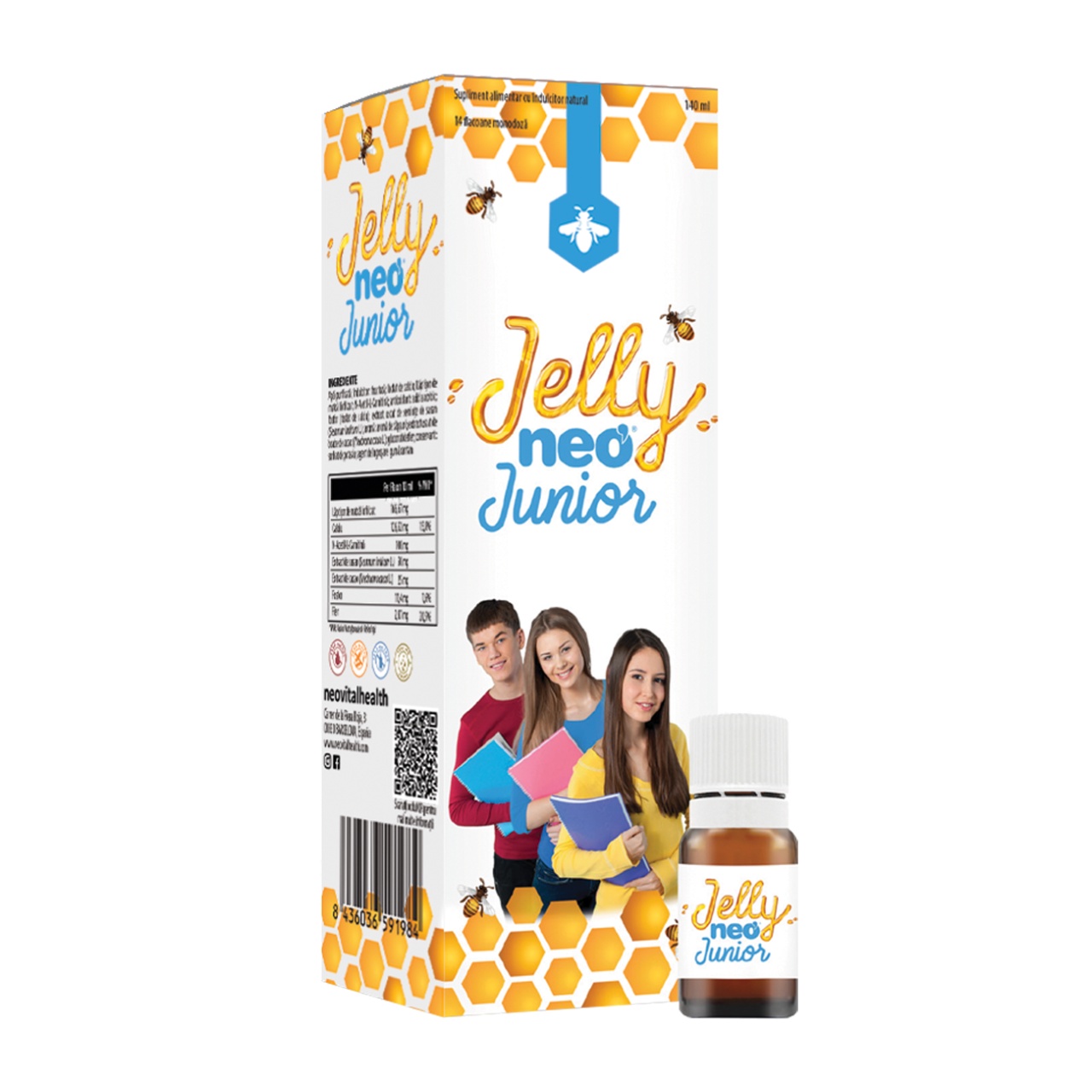 Sirop Jelly Neo Junior cu lăptișor de matcă, 10 ml x 14 flacoane, Neo Kids