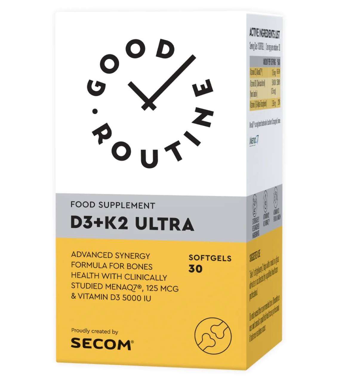 Vitamina D3 + K2 Ultra Good Routine, 30 Capsule Moi, Secom