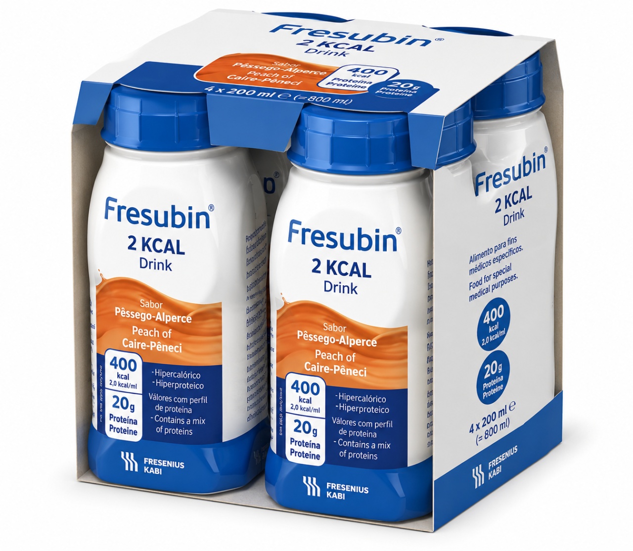 Reducere Băutură Fresubin 2 kcal Fibre cu Aromă de Caise-Piersici, 4 x 200 ml, Fresenius Kabi - Box Vitamine si suplimente FRESENIUS KABI