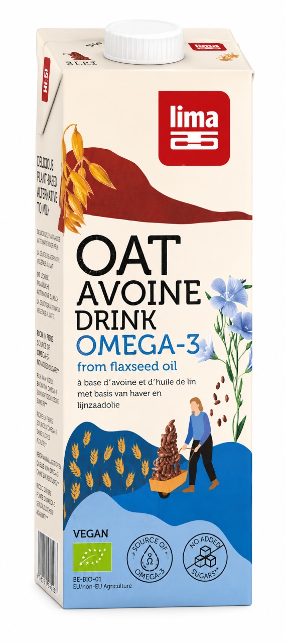 Băutură Vegetală de Ovăz cu Omega 3 Bio, 1 L, Lima