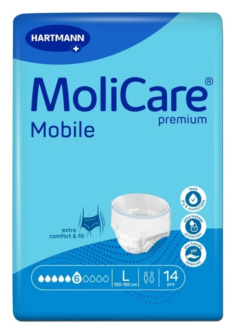 Chilot pentru incontinență MoliCare Premium Mobile 6 Drops L, 14 bucăți, Hartmann