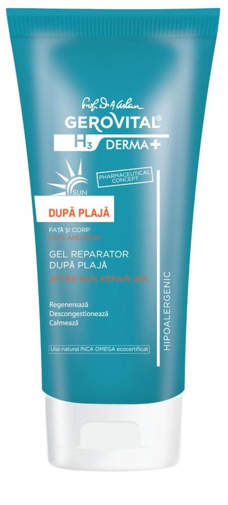 Gel reparator dupa plaja H3 Derma+, 150 ml, 4636, Gerovital