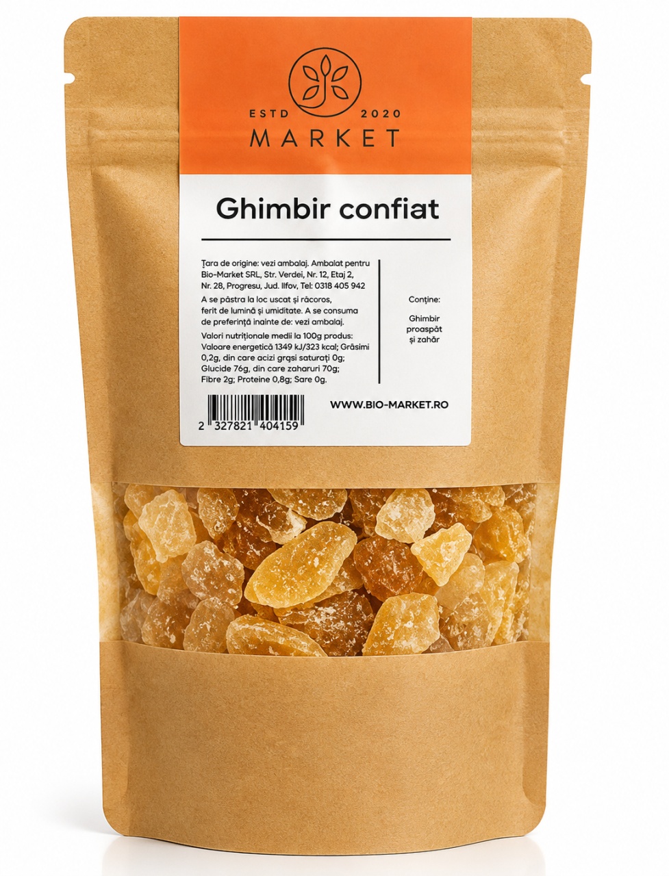Ghimbir confiat, 250 g, Bio-Market