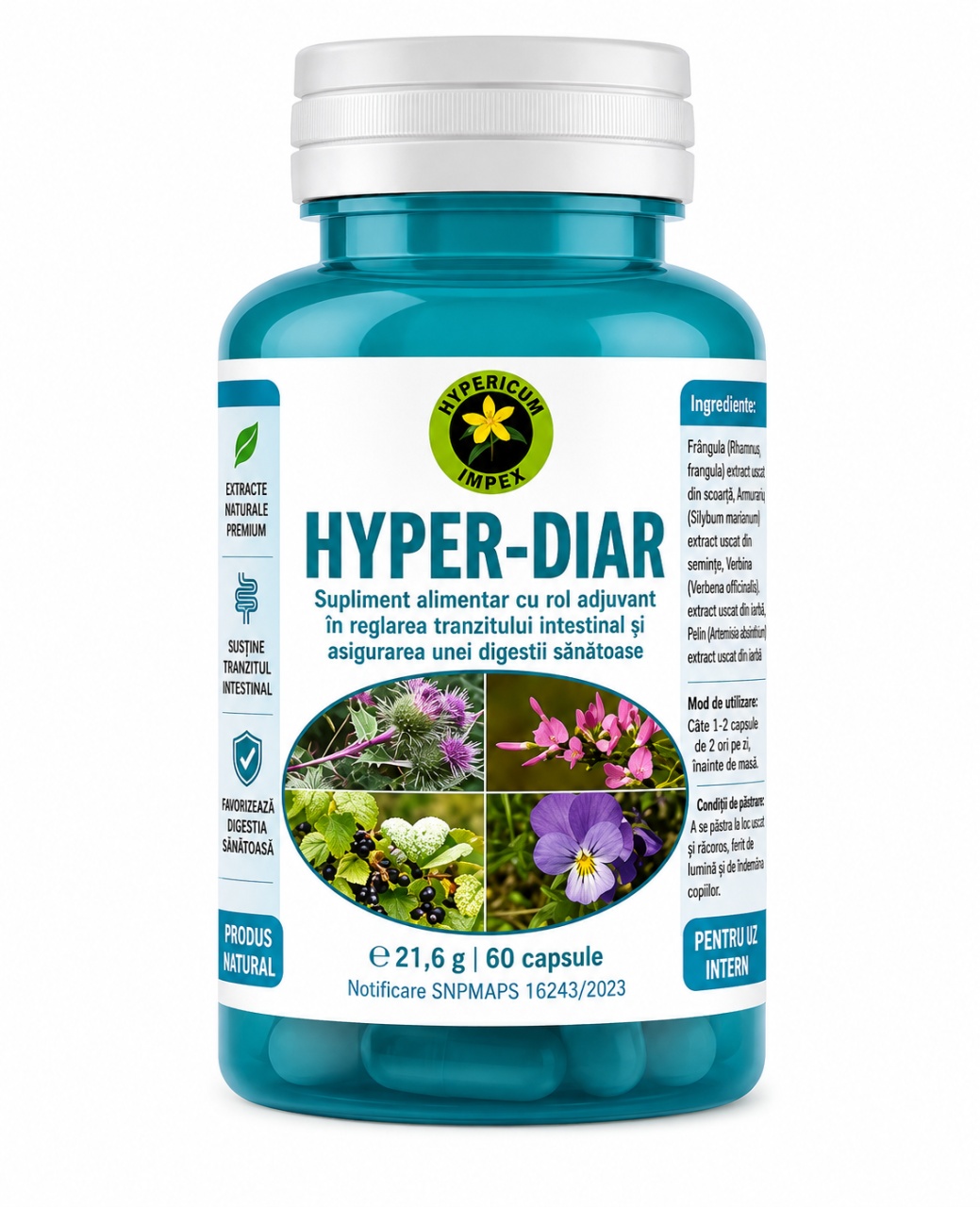 Top Hyper-Bil, 60 Capsule, Hypericum - Stoc Nou Remedii Naturiste Hypericum