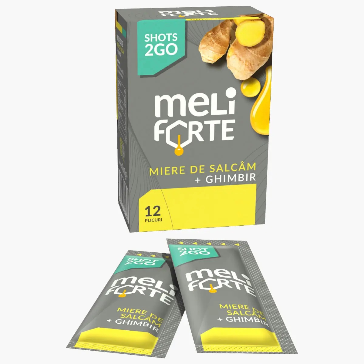 Miere de Salcâm cu Ghimbir, 12 plicuri x 10g (120g), Meliforte