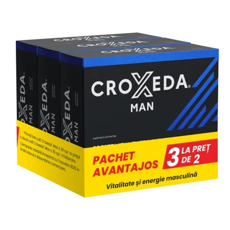 Top Pachet Croxeda Man, 30 comprimate filmate, 3 bucati, Fiterman - Pret Redus Produse pentru cuplu și sănătate sexuală FITERMAN PHARMA