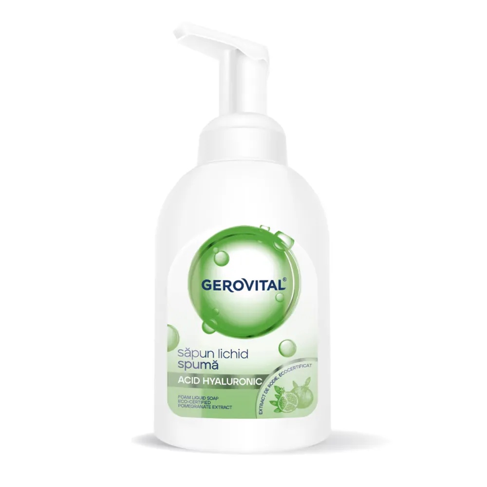 Aici Sapun lichid spuma cu Acid hialuronic, 300ml, 1446, Gerovital - Stoc Nou Produse de îngrijire personală Gerovital