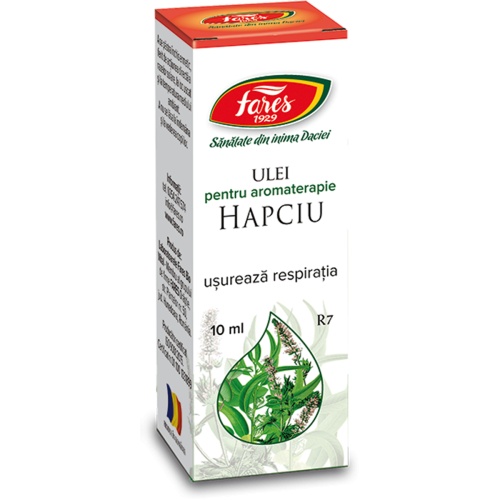 Ulei pentru aromaterapie Hapciu Usureaza Respiratia R7, 10ml, Fares