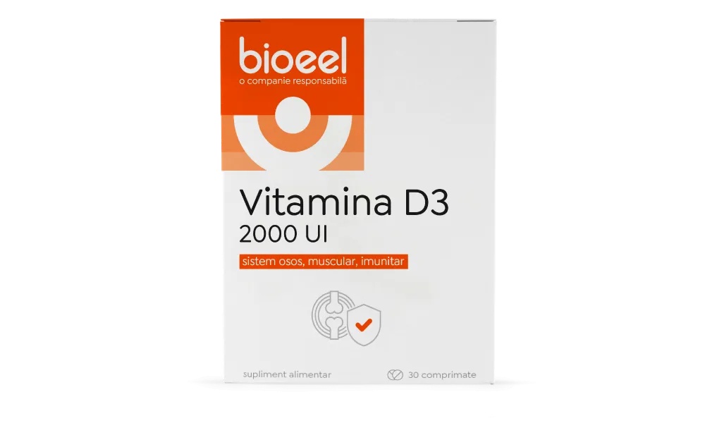 Vitamina D3 2000UI, 30 comprimate, Bioeel