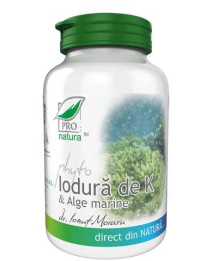 Iodura de potasiu (K) si alge marine Phyto, 60 capsule, Medica