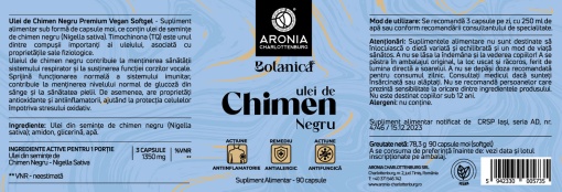 Ulei de chimen negru, 90 capsule gel, Aronia Charlottenburg