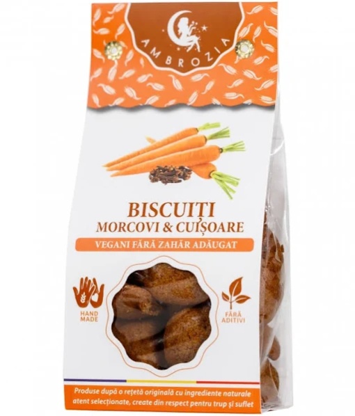 Biscuiti vegani cu morcovi si cuisoare, 130g, Ambrozia