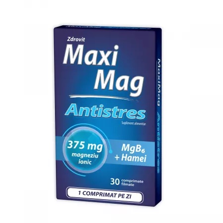 MaxiMag Antistres 375 mg 30 comprimate Zdrovit