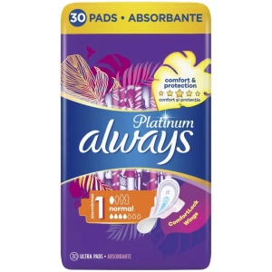 Absorbante Always Platinum Ultra Normal, 4 picaturi, 30 bucati, P&G