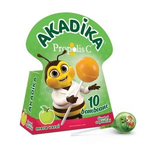 Acadele Akadika Propolis C cu mere verzi, 10 bucati, Fiterman