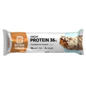 Baton proteic 36% cu biscuiti si crema, Deluxe, 55g, Born Winner