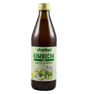 Bautura bio Kombucha cu limete si ghimbir, 330ml, Voelkel