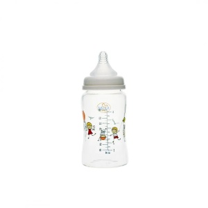 Biberon din sticla borosilicat, gat larg, 180ml, Minut Baby - Img 2