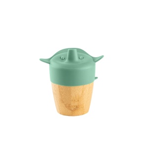 Cana din bambus cu pai si capac - Green, 180ml, Citron - Img 4