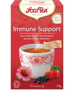 Ceai bio Immune Support cu echinacea si soc, 17 plicuri, Yogi Tea