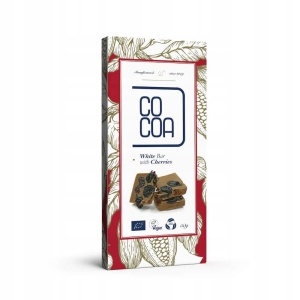 Ciocolata vegana bruta cu cirese bio, 50g, Cocoa