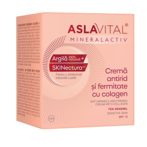 Crema MineralActiv antirid si fermitate cu colagen si SPF15, 50ml, 115, Aslavital - Img 2