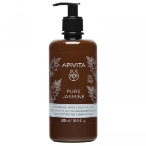 Gel de dus cu aroma de iasomie si uleiuri esentiale Pure Jasmin, 500ml, Apivita