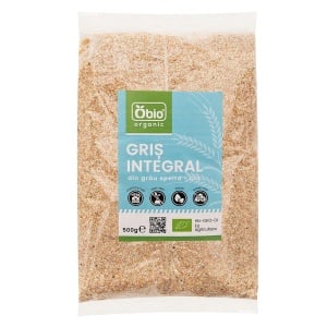 Gris integral din grau spelta eco, 500g, OBio